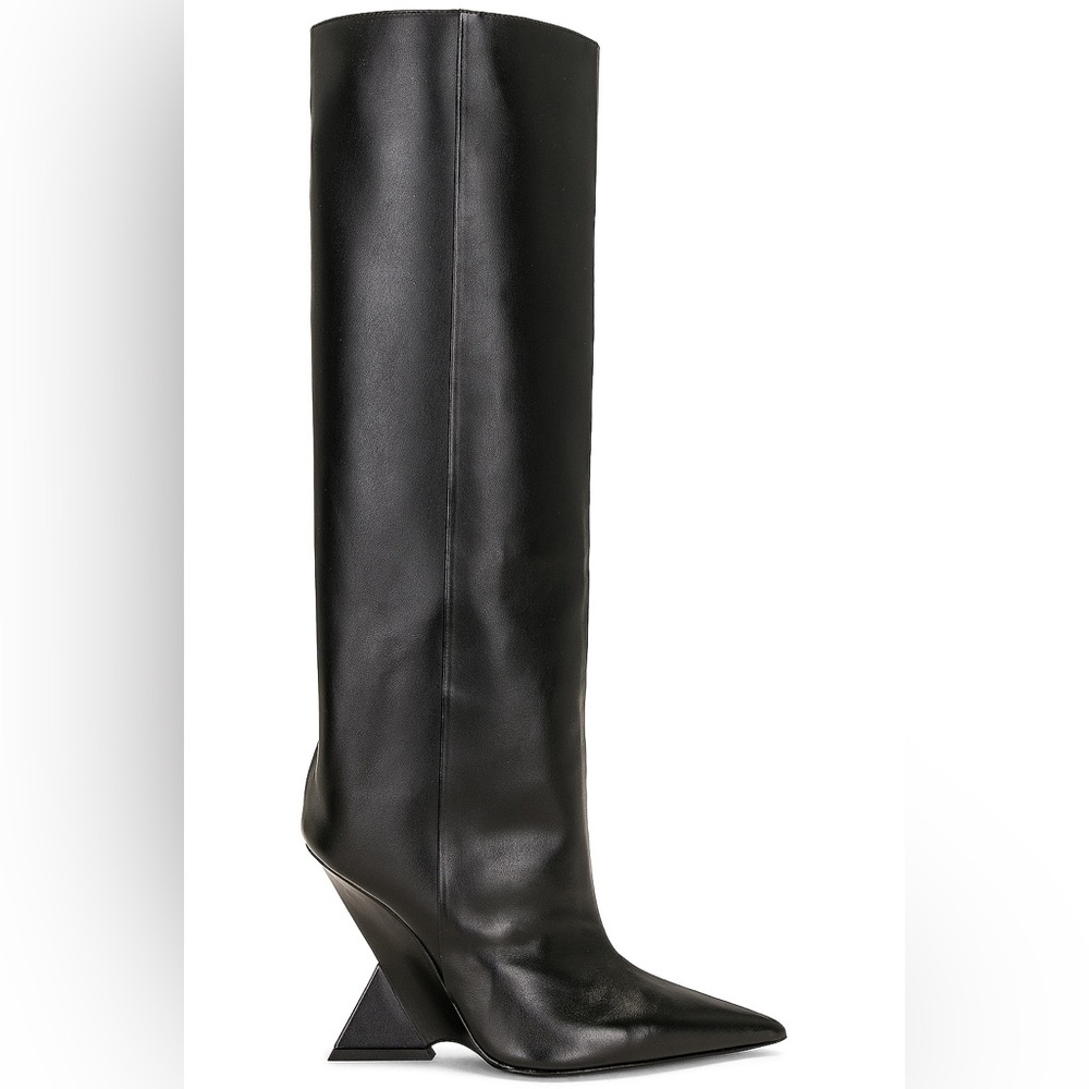 THE ATTICO Cheope 60 leather knee-high boots in Black